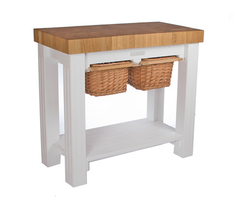 Aruba Grande Butcher block Table in cream Farmhouse Modern Butcher Block Table