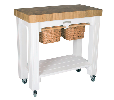 Add wheels to your Butchers Block Table Butcher Block on wheels as trolley