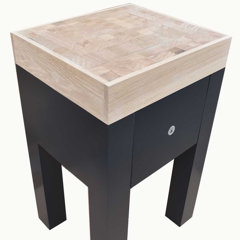 top view Butcher block table