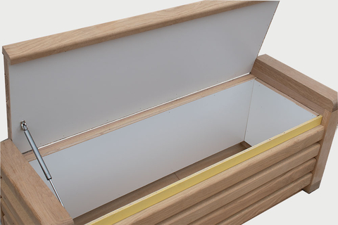 Inside of storage bench