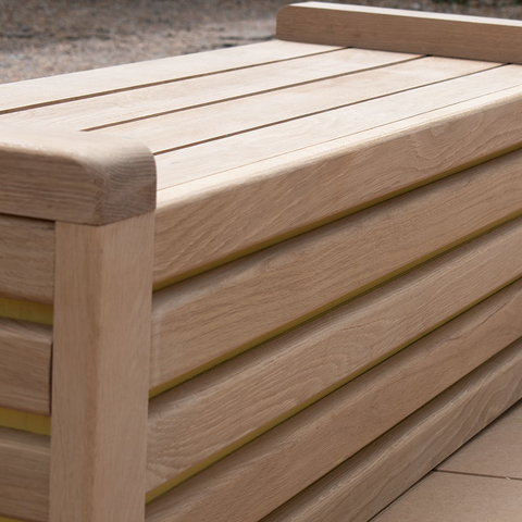 Close up slatted oak