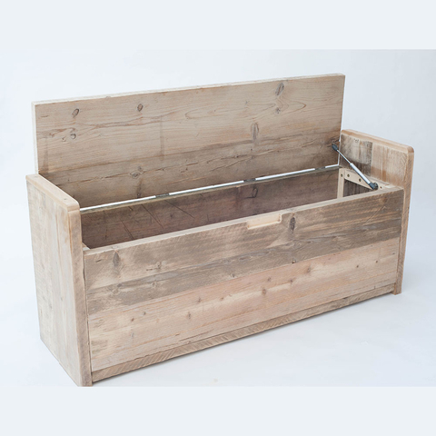 Natural distressed Storage Bench