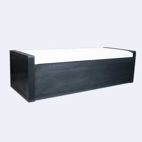 black oak storage bench