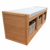 oak shoe storage bench with baskets and bespoke cushion